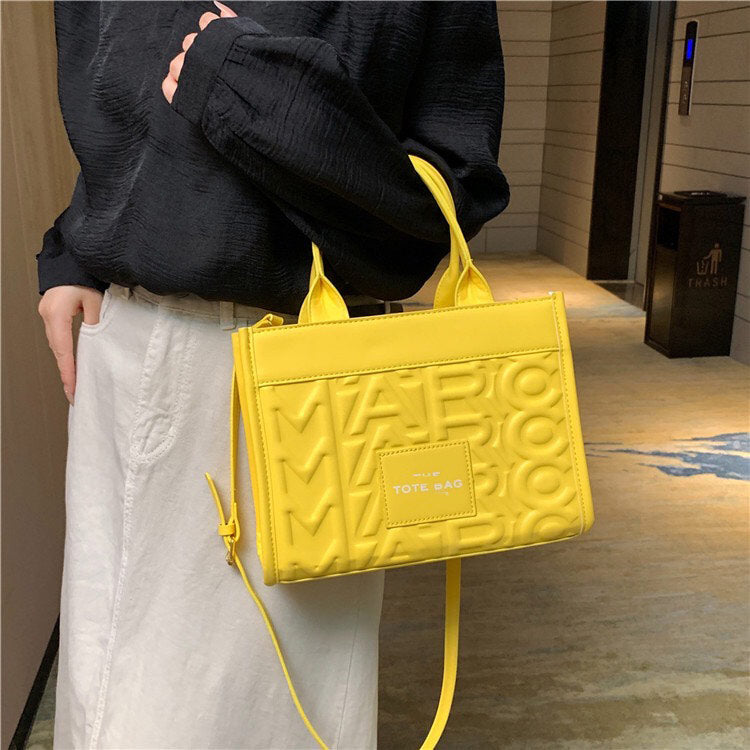 Embossed Letter Tote Bag