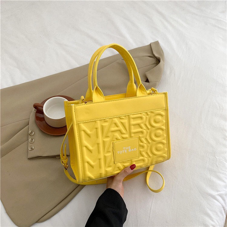 Embossed Letter Tote Bag