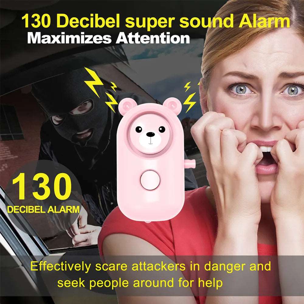 Cute Little Bear Personal Alarm, Anti-wolf Magic Weapon, Emergency Protective Equipment.